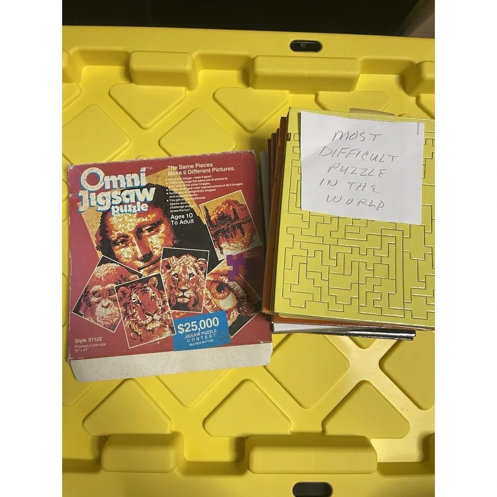Vintage Omni Jigsaw Puzzle Style 01122 Same‎ Pieces Make 6 Pictures 1960s–70s